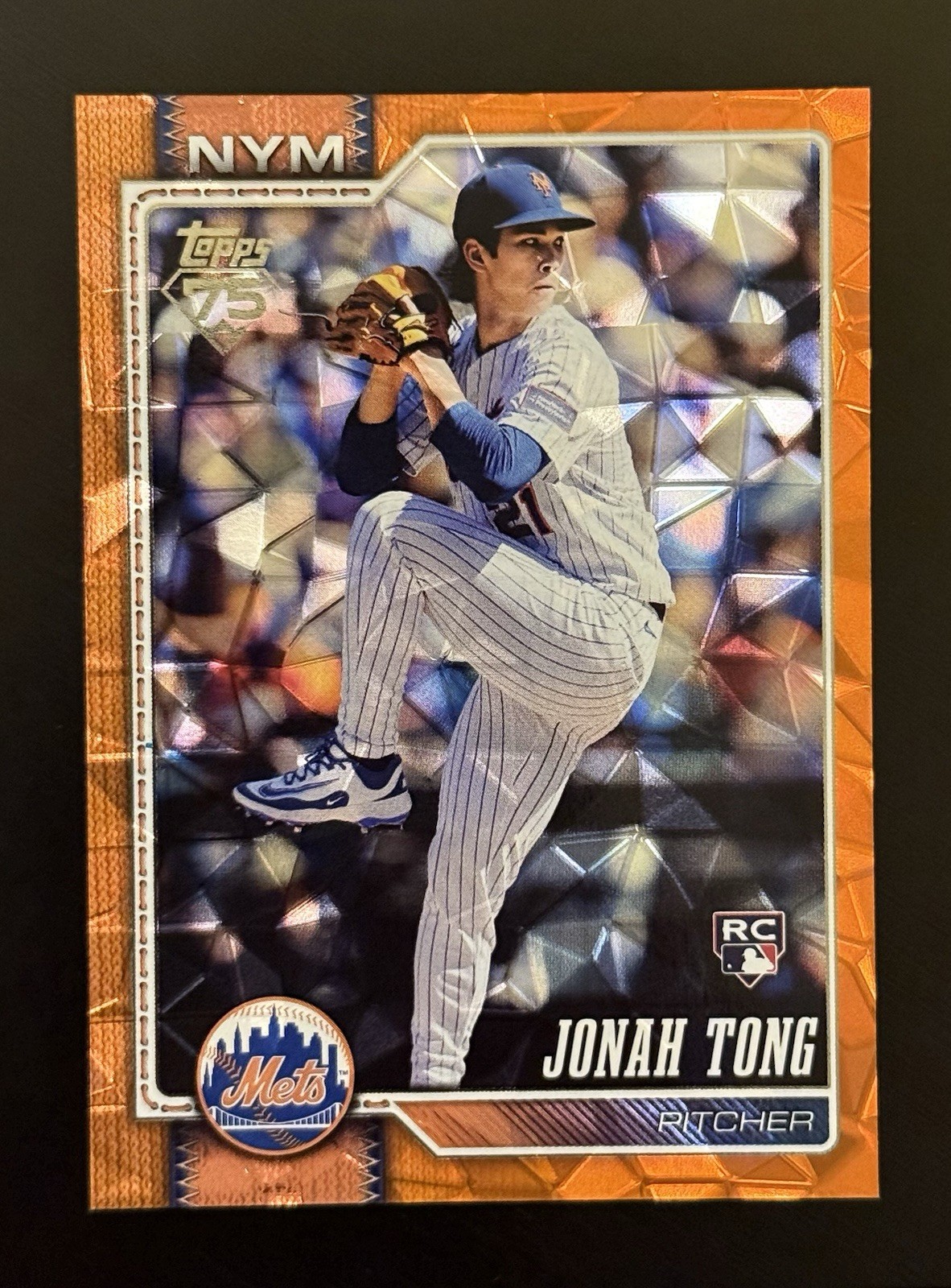 2026 Topps Series 1 Jonah Tong #4 Orange Diamante Foil! /25 New York Mets RC