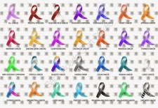 Awareness Ribbon Cancer Waterslide Finger Nail Decals Instructions set of 50 JH