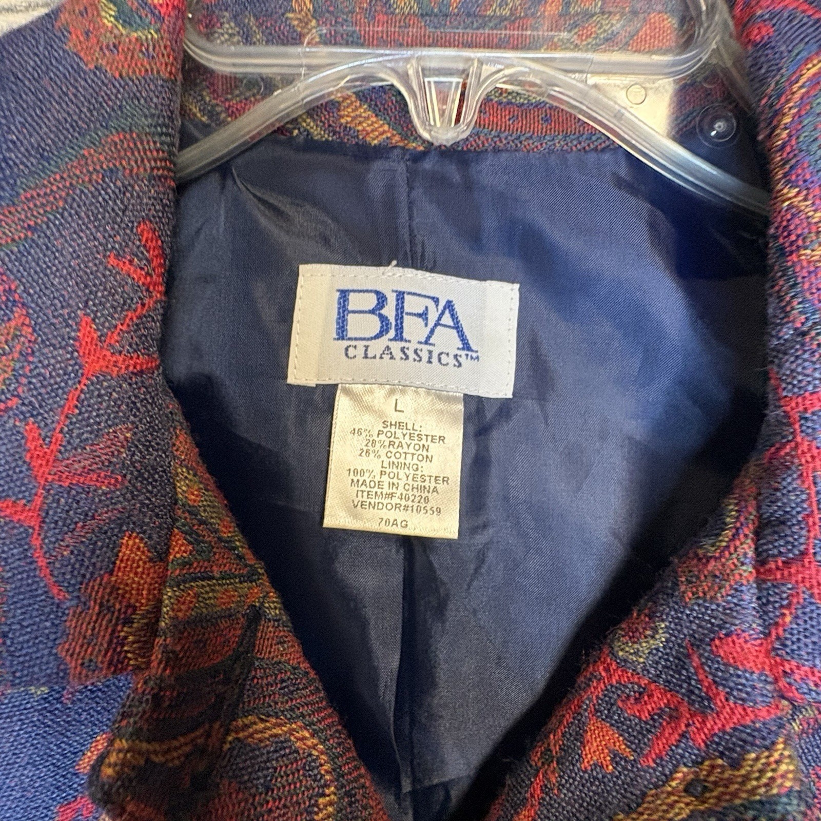 BFA Classics Button Up Collared Blazer Jacket Sz … - image 3