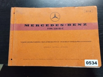 534 Mercedes Benz Fahrgestell- u. Aufbau - Ersatzteilliste 250 SE/ C 10114 - Bild 1 von 4