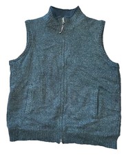 Pendleton Sweater Vest Mens Large Gray Charcoal Shetland Wool Reversible Fleece