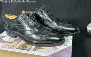 Allen Edmonds McAllister Black Leather Wingtip Brogue Oxford Men's Size 9.5 D