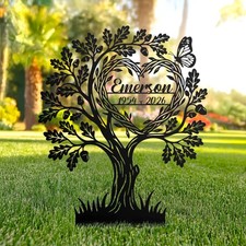 Custom Memorial Tree Metal Sign Personalized Sympathy Outdoor Name Sign