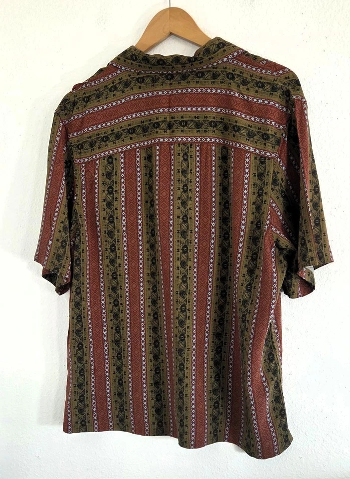 Zara Men's Multicolor Button Up Short Sleeve Abstract Viscose Shirt Size L - Image 2 of 4