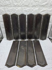5 Pairs Of Original Edwardian Copper Finger Plates Push Plates 30x8 Cm Reclaimed