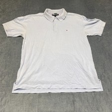 Tommy Hilfiger Polo Shirt Mens XL Light Blue Cotton Performance Sports Tennis