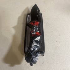 Navaja de bolsillo ElitEdge apertura asistida Linerlock Ghoul hoja ancha roja negra blanca