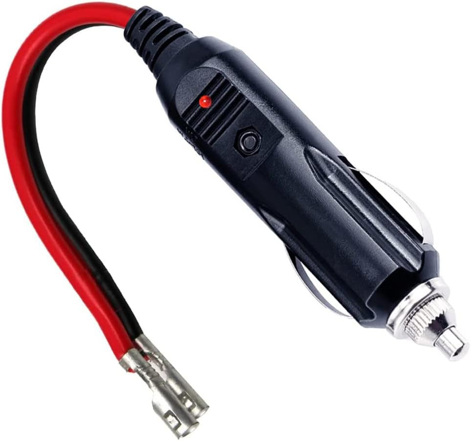 12V 12Volt Fused Replacement Cigarette Lighter Male Plug with Leads - 15Amp Male