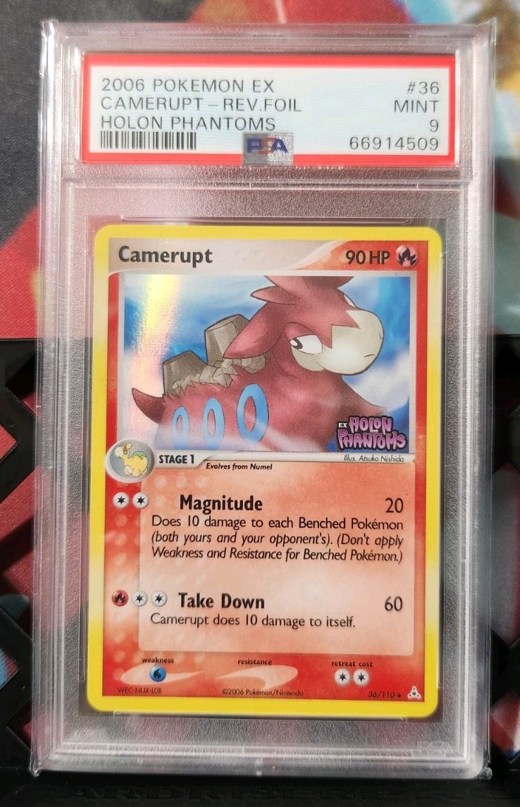 Camerupt 36/110 Holon Phantoms Reverse Holo Pokemon Psa 9