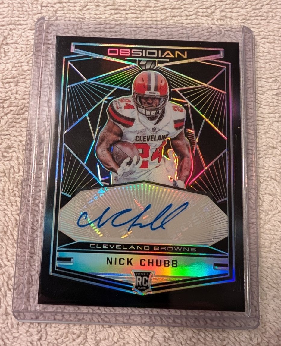 2018 Panini Obsidian Cleveland Browns Nick Chubb Auto RKA-NC Card RC /100