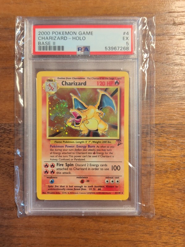 Pokemon Base Set 2 Charizard Holo PSA 5