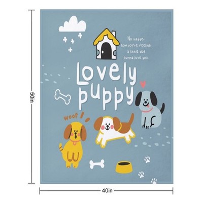 40 x 50 INCHES Illustrations Graphics Front Print Flannel Throw Blanket 6364-42