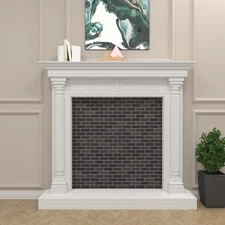 Modern Faux Fireplace Mantel Surround | Decorative Engineered Wood
