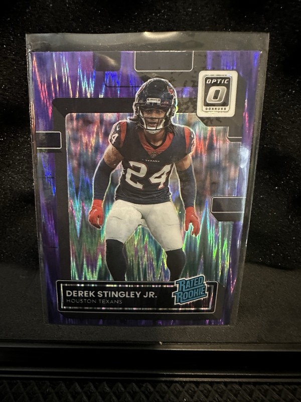 Derek Stingley Jr. Rookie Purple Shock Prizm 2022 Panini Donruss Optic #244 Min