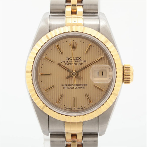 Rolex Lady Datejust 69173 SS×YG SS×YG AT champagne tapestry dial