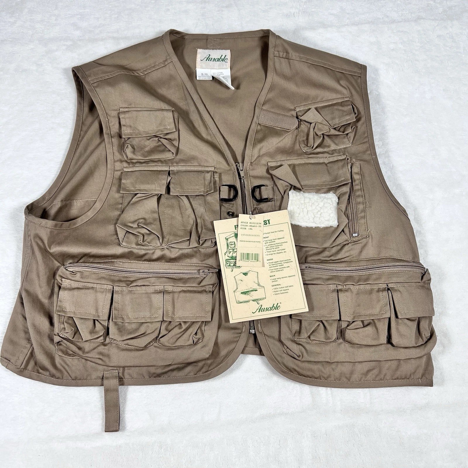 Ausable Unisex Adult Cotton Fly Fishing Vest Size XL Khaki Full Zip Outdoor NWT
Opens in a new windo