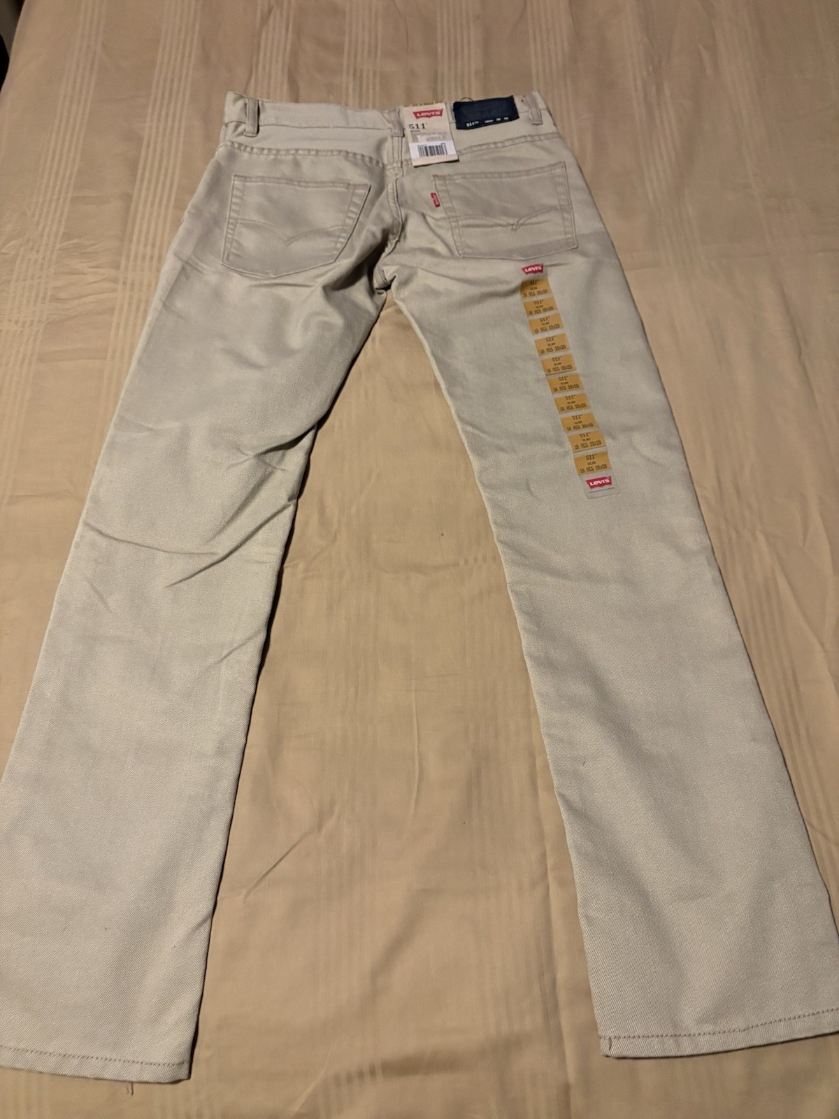 Slim Boys Straight Leg Khaki Jeans Size 16 Reg 28 X 28