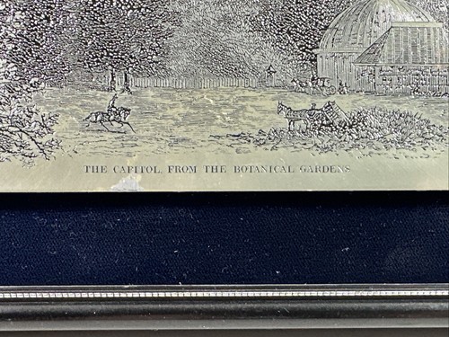 The Capitol Botanical Gardens Washington DC John Ward Metal Etching Plate Framed - Picture 2 of 9