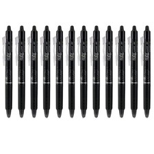 12 PILOT FriXion Clicker Erasable Retractable Gel Ink Pens, Fine Point 0.7 mm