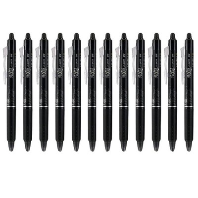 12 PILOT FriXion Clicker Erasable & Retractable Gel Ink Pens, Fine Point 0.7 mm