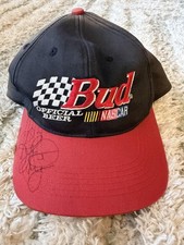 VTG Bud NASCAR Hat Cap Snap Back Richard Petty Signed Black Red Autographed 90s