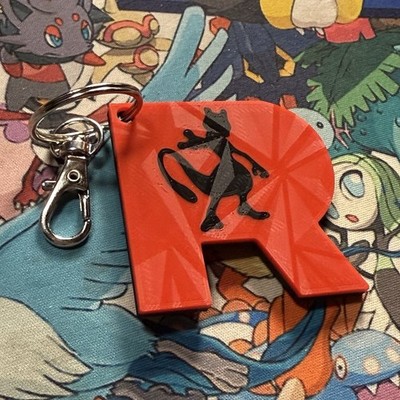 Team Rocket Mewtwo Pokemon Go Quest Card Car Keychain Bag Tag