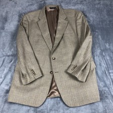 Jos. A. Bank Sport Coat Blazer Men's 46R Brown Glen Plaid