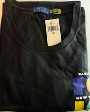 Polo Ralph Lauren Men's Big and Tall LOGO JERSEY BLACK Graphic T-Shirt 4XLT NWT