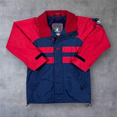 Helly Hansen KMG U-205 P Navy Blue Red Sailing Hooded Jacket Men's XS Women's M