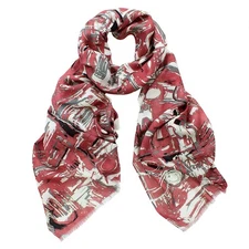 NEW DLUX Electra Squiggle Digi Print Scarf Russett 180x70cm