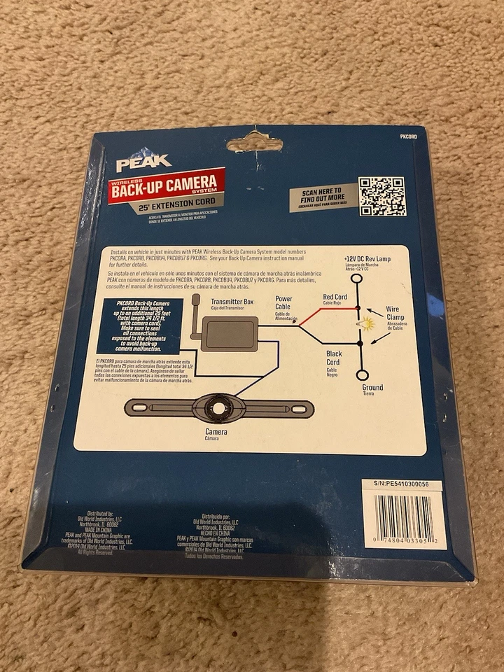 Peak Back Up Camera 25 Foot Extension Cord Backup Camera PKCORD - Image 2 of 2