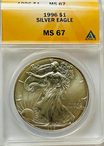 1996 Silver Eagle $1  ANACS MS67 *BEST PRICE ON EBAY*