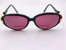 Vintage Looking Glass 6113 Black Gold Oval Sunglasses FRAMES ONLY Hong Kong