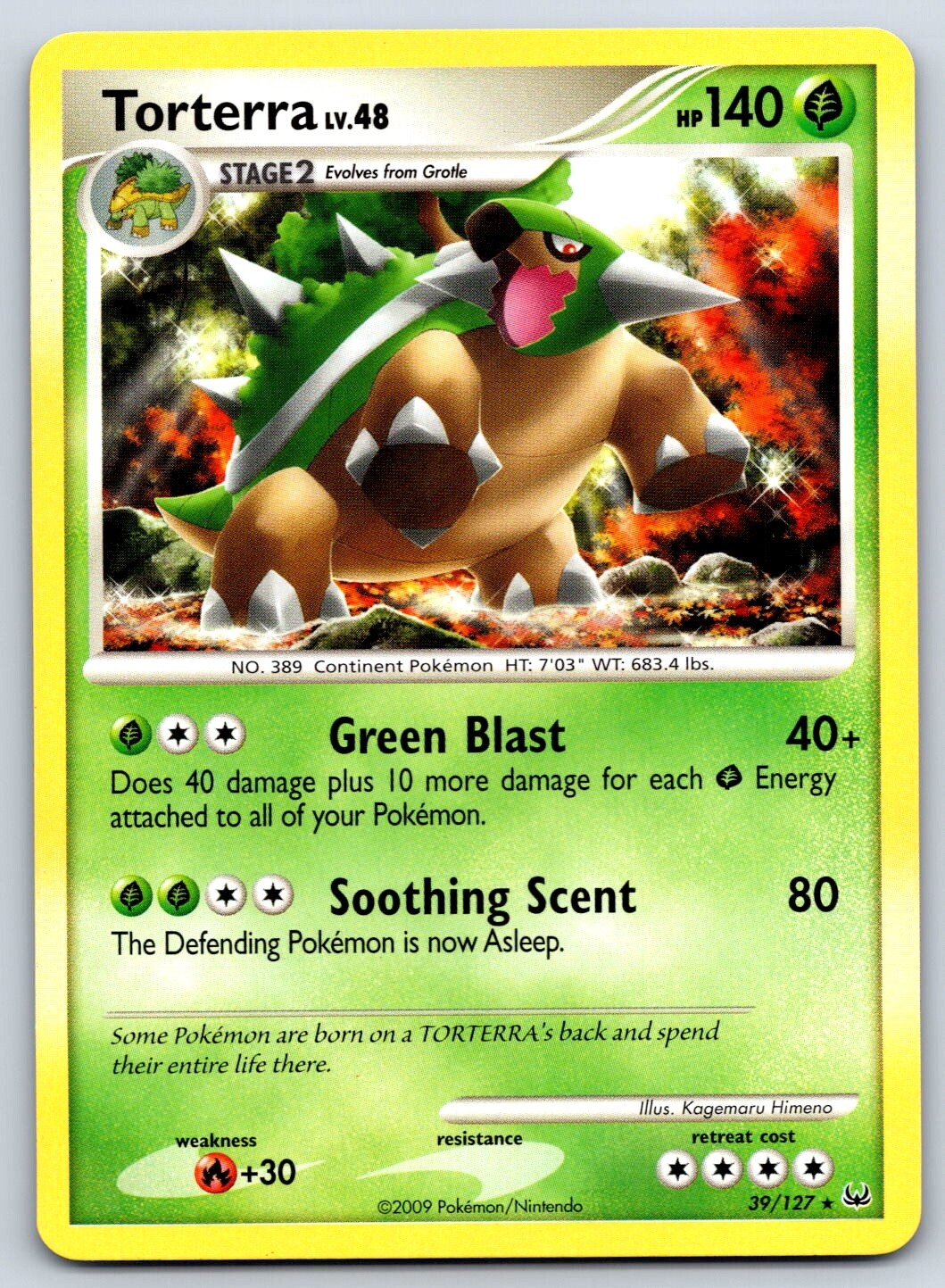 Torterra - Platinum 39/127 Rare Kagemaru Himeno Vintage Pokemon TCG Card LP