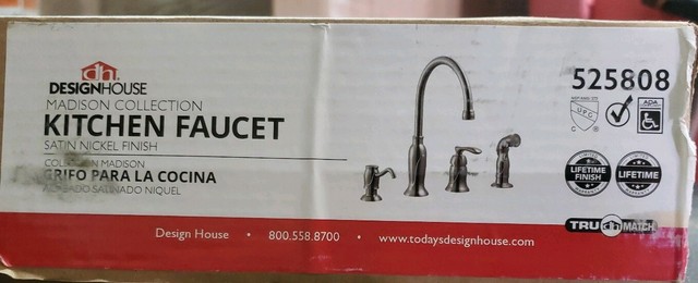Design House 525808 Madison Kitchen Faucet With Sprayer And Soap