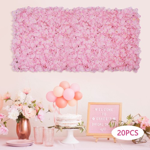 Fondo de pared de flores de seda artificial para boda decoración de panel floral hortensia 20 piezas - Imagen 1 de 12