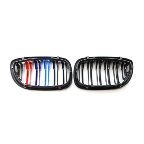 2X M-Farbe Doppelsteg Kühlergrill Glanz Schwarz Für BMW 3er E46 Coupe 2003-2006 - Picture 7 of 10