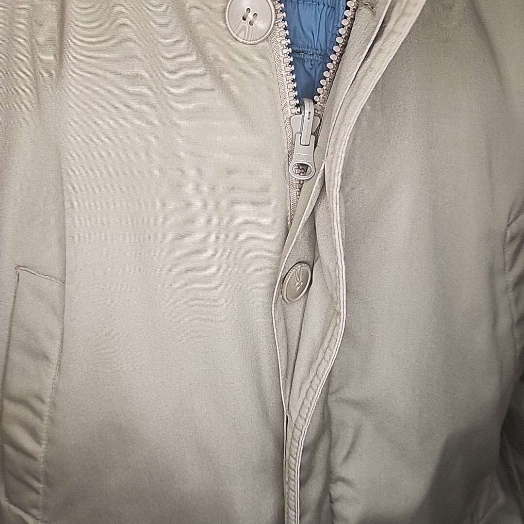 ADDICT OF THE TRIP MINDS LETTER Parka白-S Mens Down Coat Bibi Bros Sz L Reversible Puffer Removable