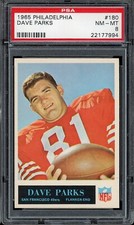 1965 Philadelphia Football #180 Dave Parks PSA 8