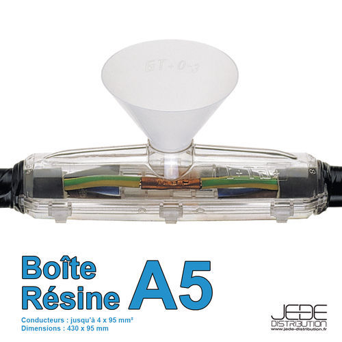 Boîte de jonction résine pour enterrer câbles électriques extérieurs A5 430x95