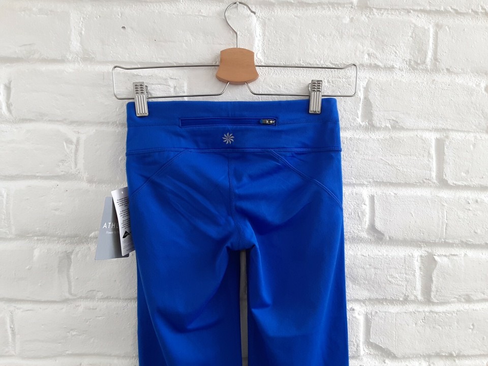 Athleta Leggings Womens XXS Royal Blue Capri Yoga Pants Work It Out UPF
