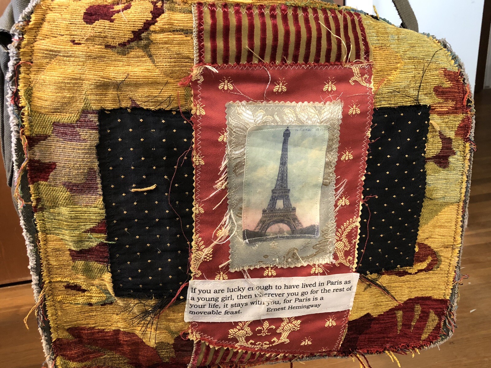 Handmade Tapestry Patchwork Canvas Messenger Bag … - image 2