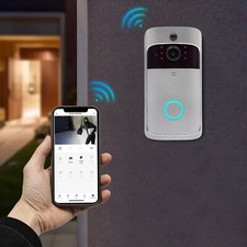 Wireless Security Smart WiFi Doorbell Intercom Video Camera Door Bell V5 Silver