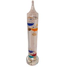 Galileo Thermometer - 12" Decorative Glass with Colorful Floating Spheres
