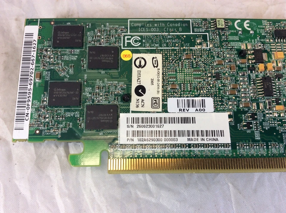 Dell ATI Radeon X600 128MB PCI-E Video Graphics Card 0F9595 Dual VGA Cable - Image 3 of 3