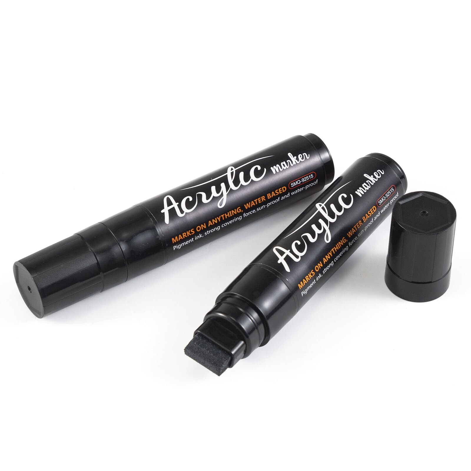 Black Paint Markers 15mm Jumbo Felt Tip 2 Pack Colored Tagging