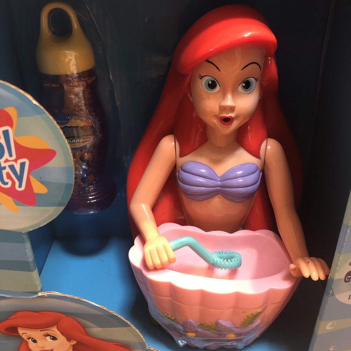 Disney The Little Mermaid ARIEL Bubble Blower Machine In Box W/ Bubbles NIB