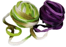 Green Purple Destash Unbranded Ribbon Yarn Knitting Crochet Lot 2 PARTIAL