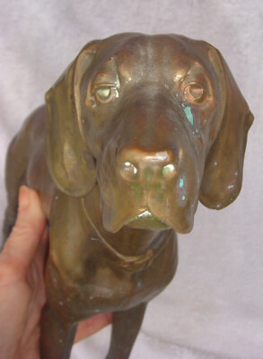 Jennings Brothers SIGNED J.B. Bronze Hunting Dog Very Rare Piece
