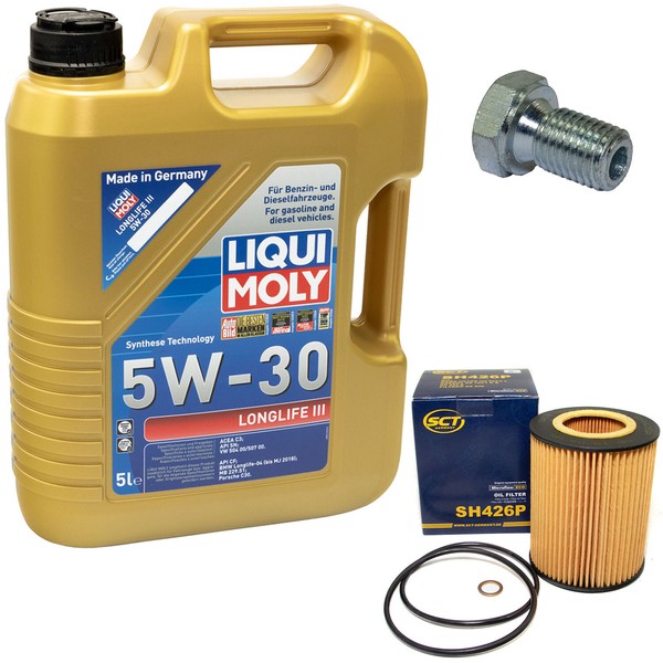 MotoröL Set 5W-30 5 Liter + ÖLfilter SH 426 P + Schraube FüR BMW Z3 3Er 5Er 7Er-image